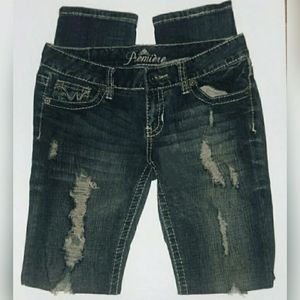 💥💥SOLD💥💥 Premiere Denim Shredded Skinny Jeans